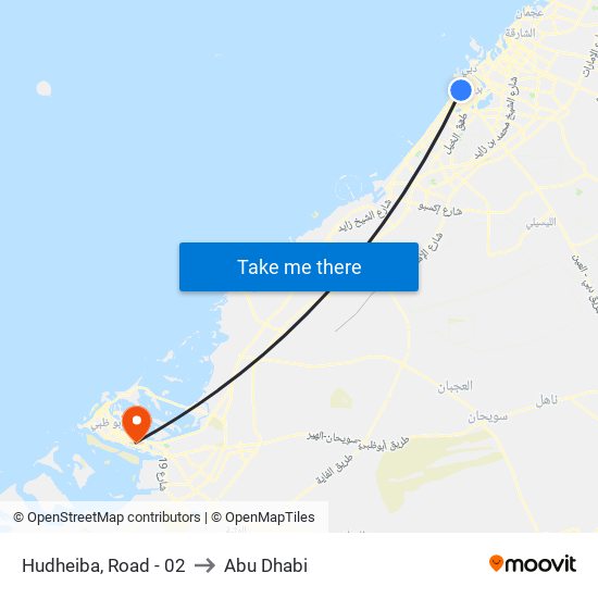 Hudheiba, Road - 02 to Abu Dhabi map