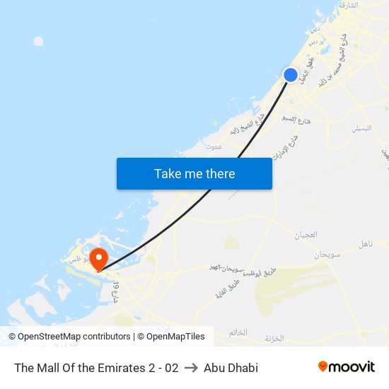 The Mall Of the Emirates 2 - 02 to Abu Dhabi map