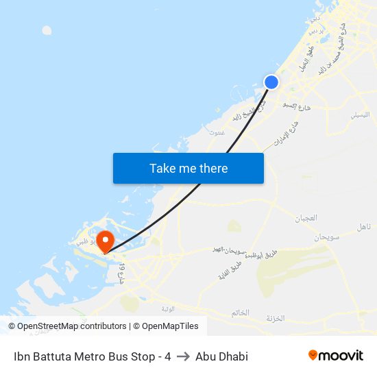 Ibn Battuta  Metro Bus Stop - 4 to Abu Dhabi map