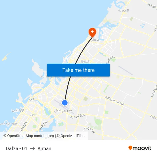Dafza - 01 to Ajman map