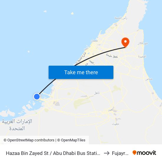 Hazaa Bin Zayed St /  Abu Dhabi Bus Station to Fujayrah map