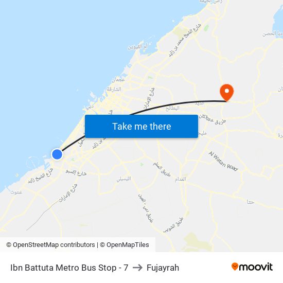 Ibn Battuta  Metro Bus Stop - 7 to Fujayrah map