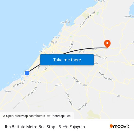 Ibn Battuta  Metro Bus Stop - 5 to Fujayrah map