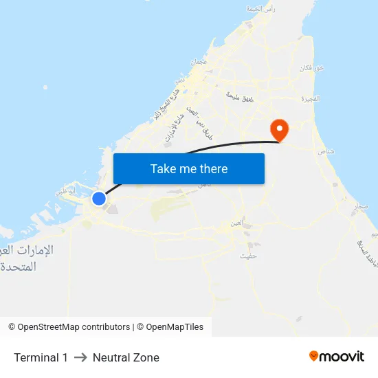 Terminal 1 to Neutral Zone map