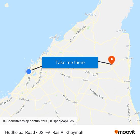 Hudheiba, Road - 02 to Ras Al Khaymah map