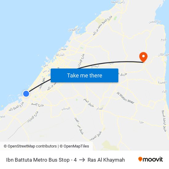 Ibn Battuta  Metro Bus Stop - 4 to Ras Al Khaymah map