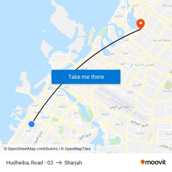Hudheiba, Road - 02 to Sharjah map