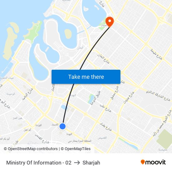 Ministry Of Information - 02 to Sharjah map