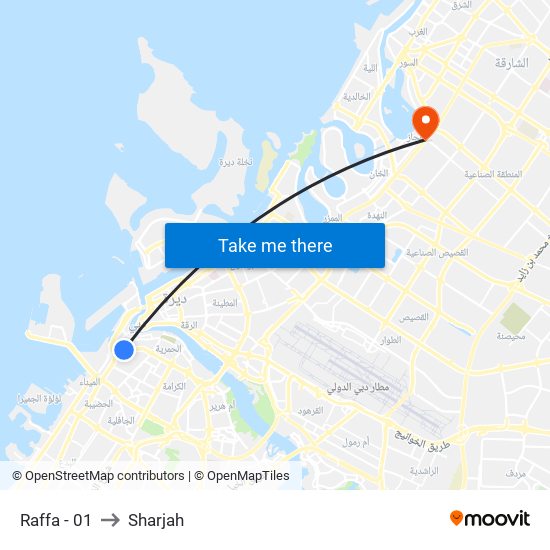 Raffa - 01 to Sharjah map