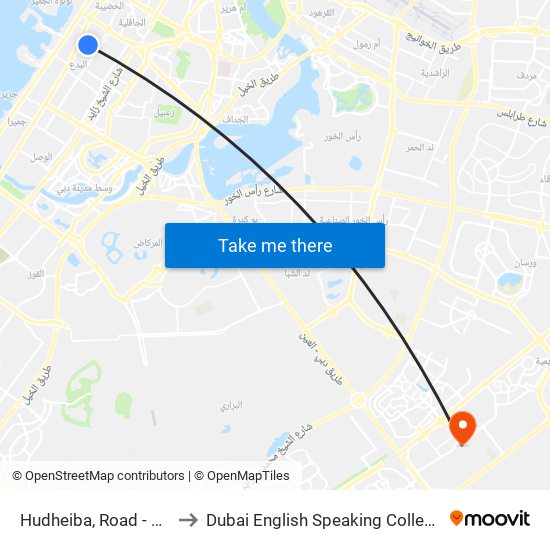 Hudheiba, Road - 02 to Dubai English Speaking College map