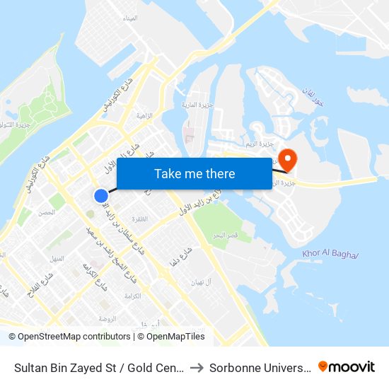 Sultan Bin Zayed St / Gold Center to Sorbonne University map