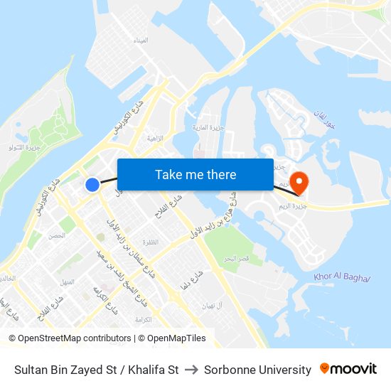 Sultan Bin Zayed St / Khalifa St to Sorbonne University map