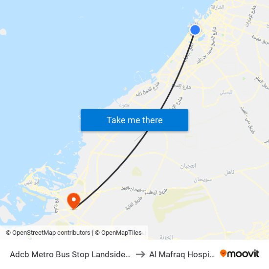 Adcb Metro Bus Stop Landside - 1 to Al Mafraq Hospital map