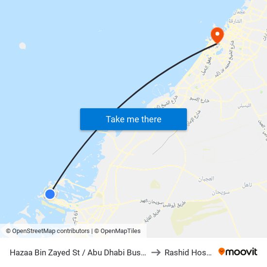 Hazaa Bin Zayed St /  Abu Dhabi Bus Station to Rashid Hospital map