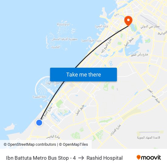 Ibn Battuta  Metro Bus Stop - 4 to Rashid Hospital map