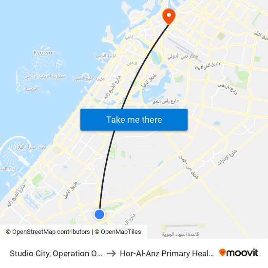 Studio City, Operation Office - 01 to Hor-Al-Anz Primary Health Centre map