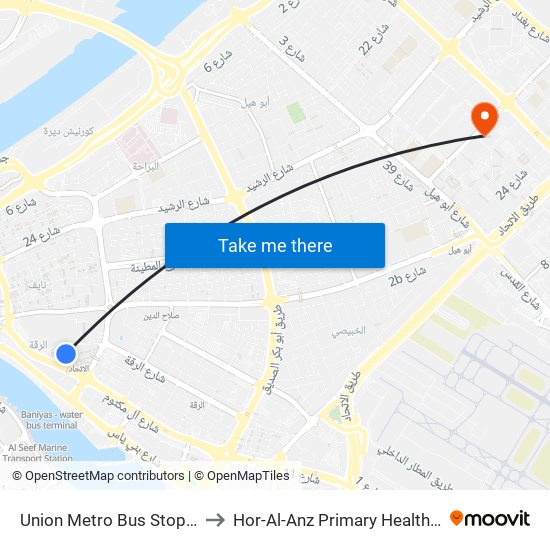 Union Metro Bus Stop C - 02 to Hor-Al-Anz Primary Health Centre map