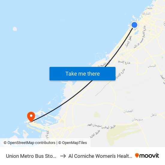 Union Metro Bus Stop C - 02 to Al Corniche Women's Health Center map