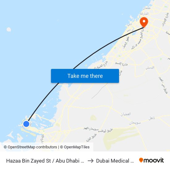 Hazaa Bin Zayed St /  Abu Dhabi Bus Station to Dubai Medical College map