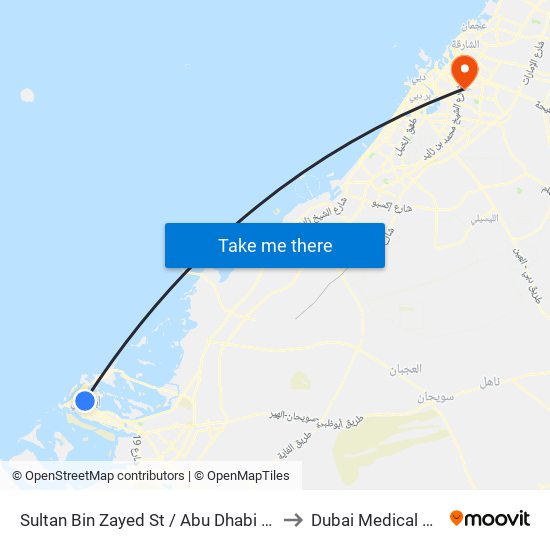 Sultan Bin Zayed St / Abu Dhabi Bus Station to Dubai Medical College map