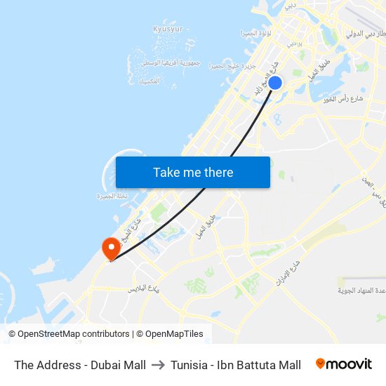 The Address - Dubai Mall to Tunisia - Ibn Battuta Mall map