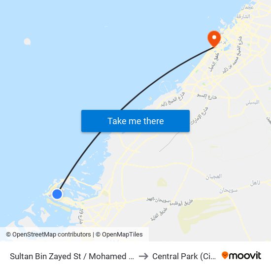 Sultan Bin Zayed St / Mohamed Bin Khalifa St to Central Park (City Walk) map