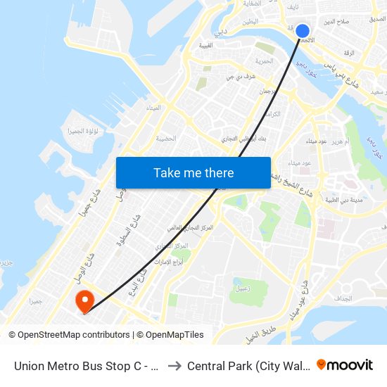 Union Metro Bus Stop C - 02 to Central Park (City Walk) map