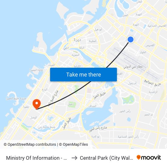 Ministry Of Information - 02 to Central Park (City Walk) map