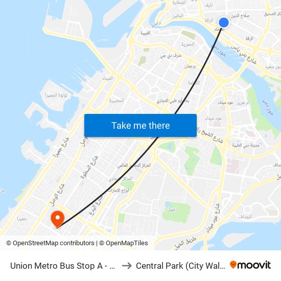 Union Metro Bus Stop A - 02 to Central Park (City Walk) map