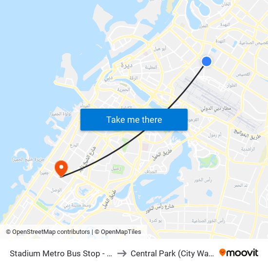 Stadium Metro Bus Stop - 02 to Central Park (City Walk) map