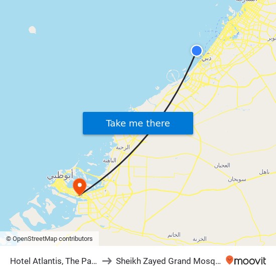 اتلانتس to Sheikh Zayed Grand Mosque map