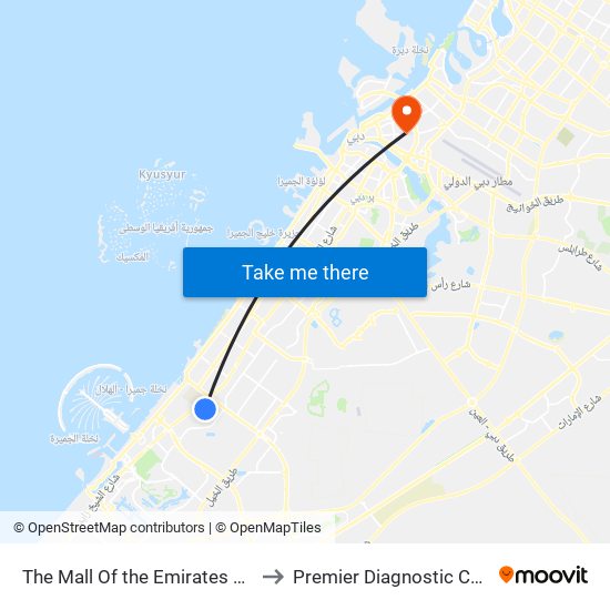 The Mall Of the Emirates 2 - 02 to Premier Diagnostic Center map