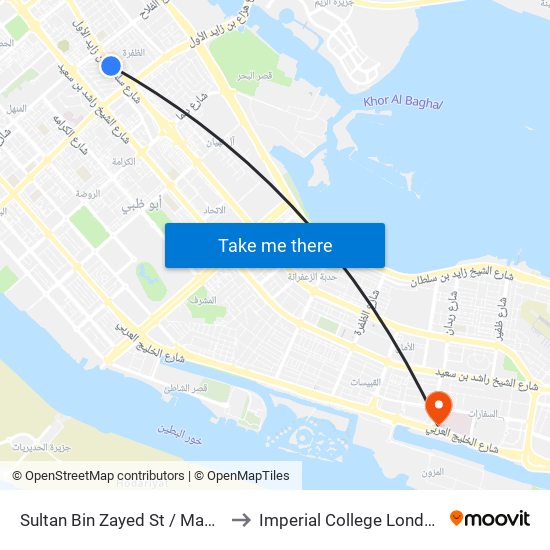 Sultan Bin Zayed St / Masjid Mariam Bint Said to Imperial College London Diabetes Centre map