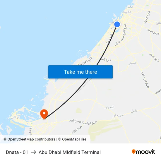 Dnata - 01 to Abu Dhabi Midfield Terminal map