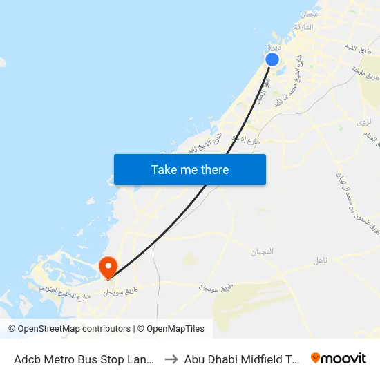 ADCB Metro Bus Stop Landside - 1 to Abu Dhabi Midfield Terminal map