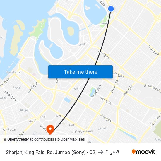 Sharjah, King Faisl Rd, Jumbo (Sony) - 02 to المبنى ٢ map
