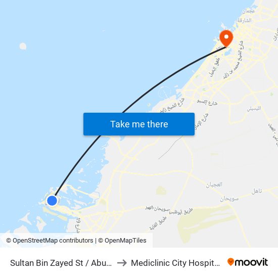 Sultan Bin Zayed St / Abu Dhabi Bus Station to Mediclinic City Hospital (Dhcc Bldg 37) map