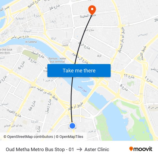 Oud Metha Metro Bus Stop - 01 to Aster Clinic map