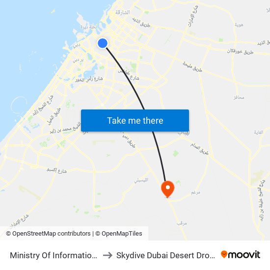 Ministry Of Information - 02 to Skydive Dubai Desert Dropzone map