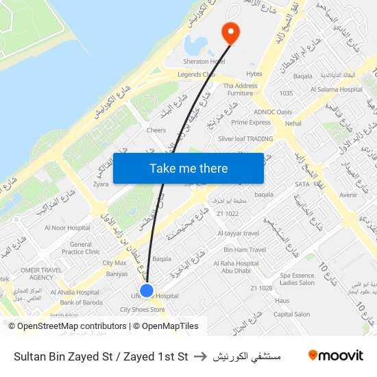 Sultan Bin Zayed St / Zayed 1st St to مستشفي الكورنيش map