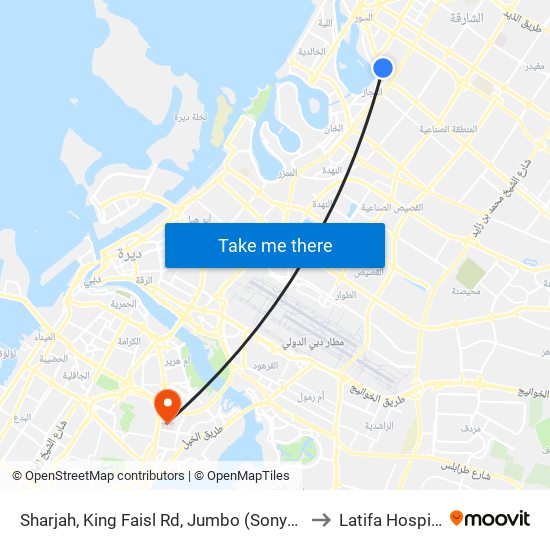 Sharjah, King Faisl Rd, Jumbo (Sony) - 02 to Latifa Hospital map