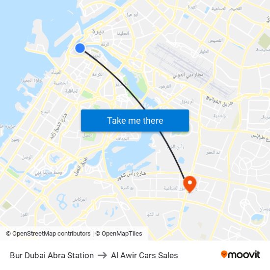 Bur Dubai Abra Station to Al Awir Cars Sales map