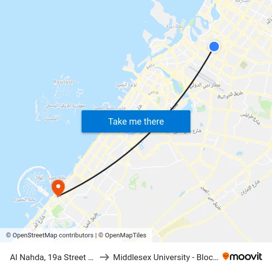 Al Nahda, 19a Street 1 - 1 to Middlesex University - Block 16 map
