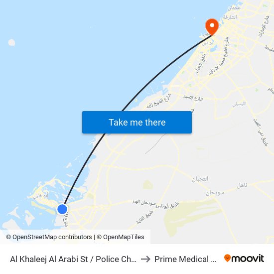 Al Khaleej Al Arabi St / Police Check Point to Prime Medical Centre map