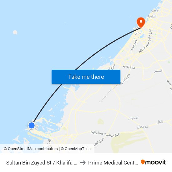 Sultan Bin Zayed St / Khalifa St to Prime Medical Centre map