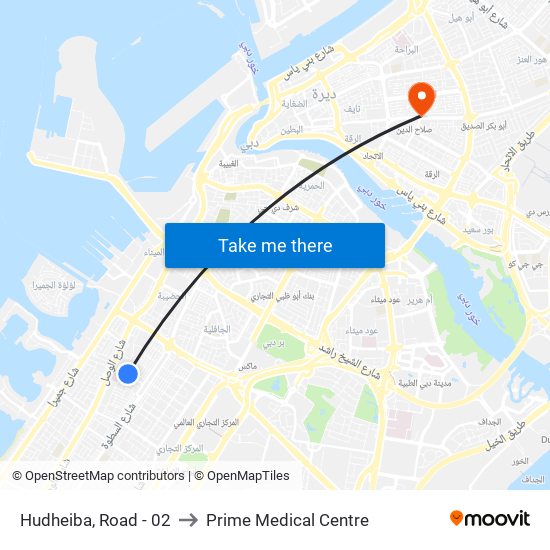 Hudheiba, Road - 02 to Prime Medical Centre map