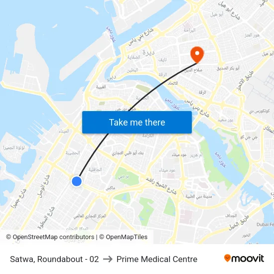 Satwa, Roundabout - 02 to Prime Medical Centre map