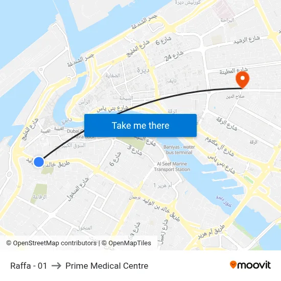 Raffa - 01 to Prime Medical Centre map