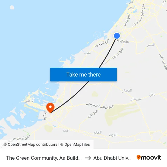 The Green Community, Aa Building - 01 to Abu Dhabi University map