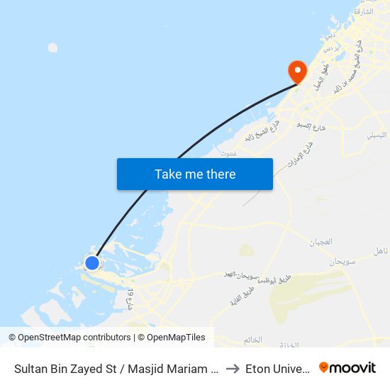 Sultan Bin Zayed St / Masjid Mariam Bint Said to Eton University map